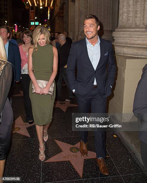 Chris Soules and Whitney Bischoff are seen in Hollywood on April 16, 2015 in Los Angeles, California.