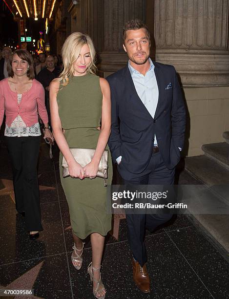 Chris Soules and Whitney Bischoff are seen in Hollywood on April 16, 2015 in Los Angeles, California.