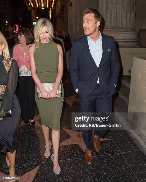 Chris Soules and Whitney Bischoff are seen in Hollywood on April 16, 2015 in Los Angeles, California.