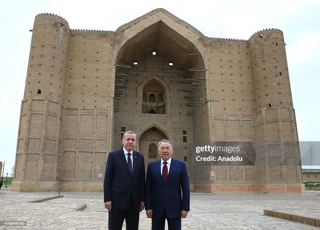 Turkish President Erdogan visits Mausoleum of Khoja Ahmed Yasawi in Kazakhstan