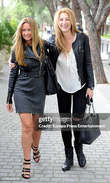 Olvido Hormigos and Monica Pont are seen on April 16, 2015 in Madrid, Spain.