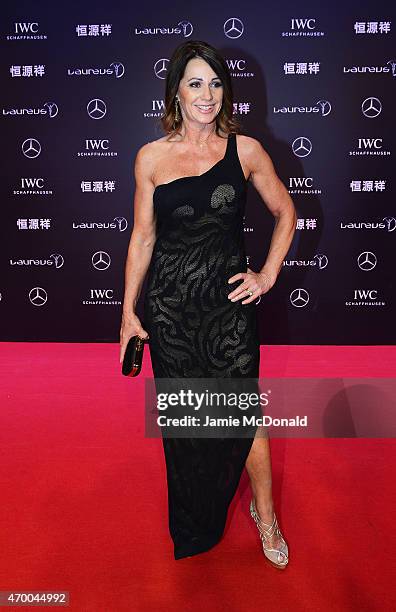 Laureus World Sports Academy member Nadia Comaneci attends the 2015 Laureus World Sports Awards at Shanghai Grand Theatre on April 15, 2015 in...