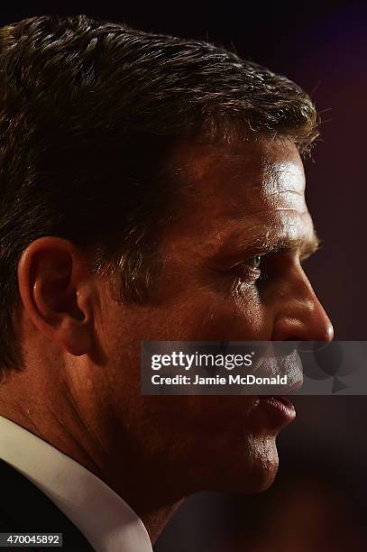 Team Manager of the german national team Oliver Bierhoff spaeks to the media at the 2015 Laureus World Sports Awards at Shanghai Grand Theatre on...