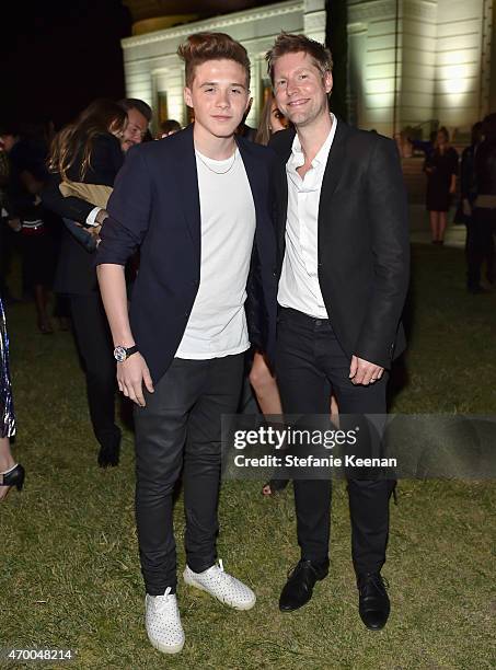 Model Brooklyn Beckham and chief executive & chief creative officer of Burberry Christopher Bailey attend the Burberry "London in Los Angeles" event...