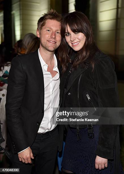 Chief executive & chief creative officer at Burberry Christopher Bailey and singer Clare Maguire attend the Burberry "London in Los Angeles" event at...