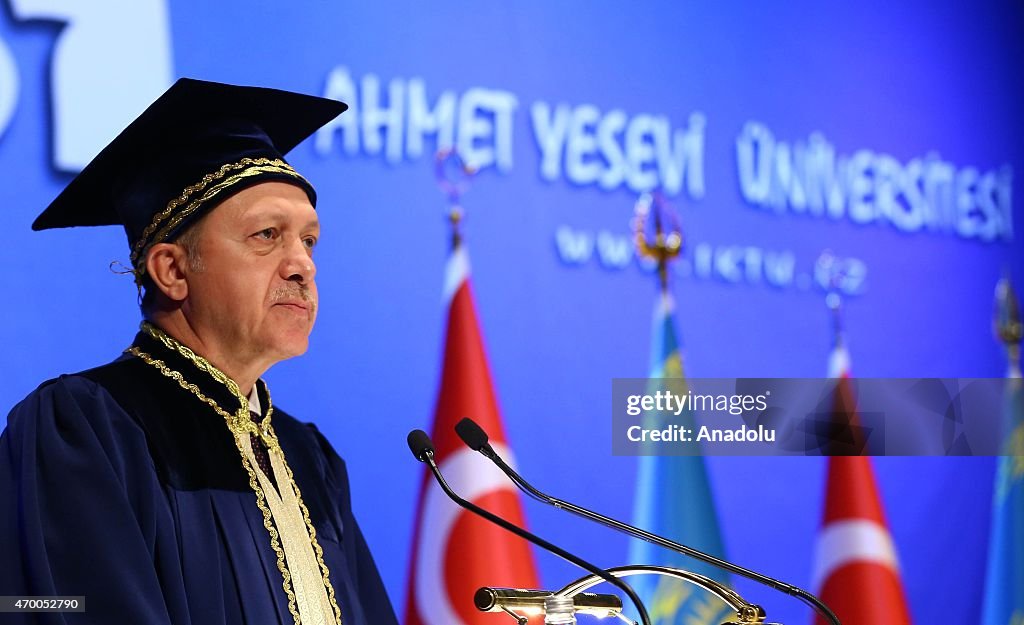 Turkish President Erdogan receives honorary doctorate in Kazakhstan