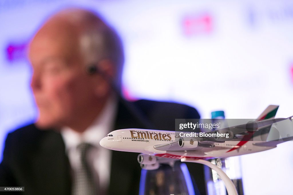 Emirates Airline President Tim Clark And Chairman Sheikh Ahmed Bin Saeed Al Maktoum News Conference