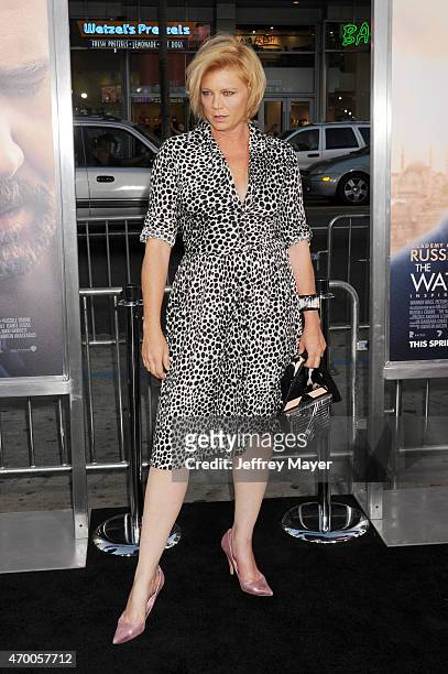 Actress Peta Wilson arrives at the Los Angeles premiere of 'The Water Diviner' at the TCL Chinese Theatre IMAX on April 16, 2015 in Hollywood,...