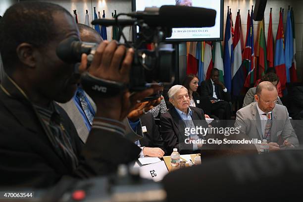 Soros Fund Management Chairman George Soros attends a meeting with finance and development ministers, international partners and the presidents of...