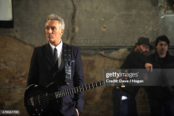 Musician Martin Kemp is seen on set of a video shoot for Spandau Ballet's 'Soul Boy' and 'Steal' on February 5, 2015 in London, England.