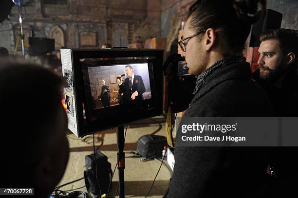 General view of a video shoot for Spandau Ballet's 'Soul Boy' and 'Steal' on February 5, 2015 in London, England.