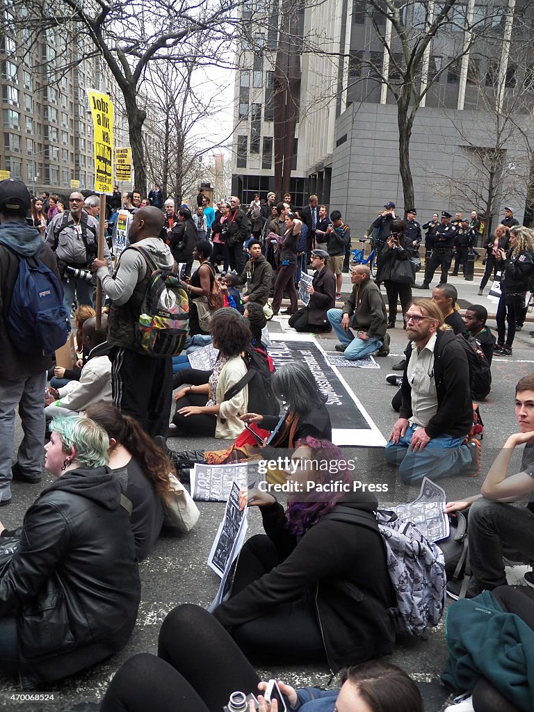 Hundreds of demonstrators marched from Union Square to the...