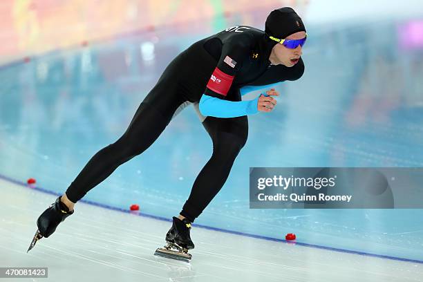 Patrick Meek of the United States competes during the Men's 10000m Speed Skating event on day eleven of the Sochi 2014 Winter Olympics at Adler Arena...