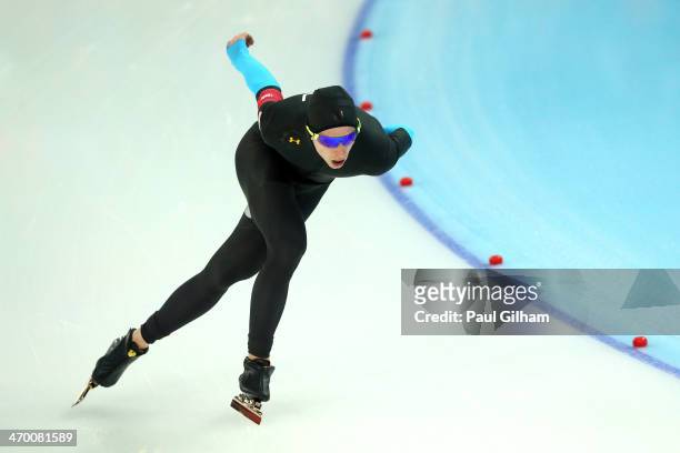 Patrick Meek of the United States competes during the Men's 10000m Speed Skating event on day eleven of the Sochi 2014 Winter Olympics at Adler Arena...