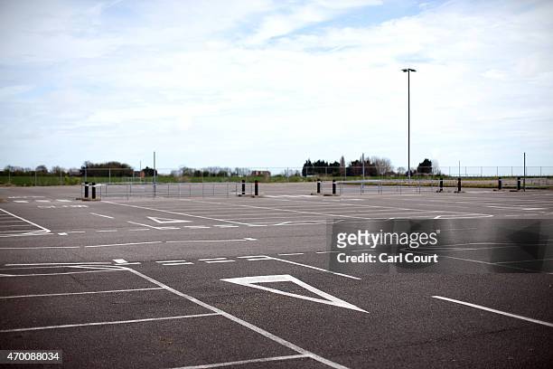 An empty car park is empty at the disused Manston Airport on April 17, 2015 in Manston, England. Manston Airport closed in 2014 with the loss of 144...