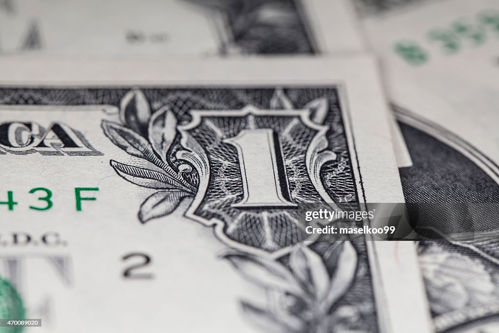 US Dollar bill, super macro,