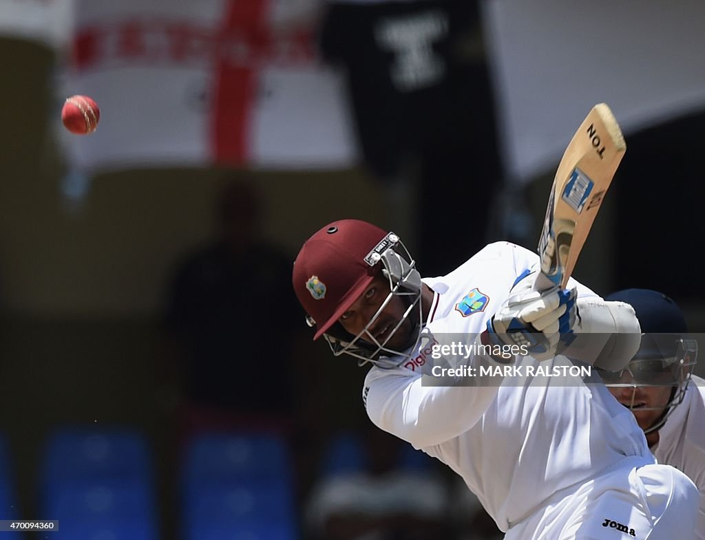 Ramdin West Indies captain Denesh Ramdin hits a four off the bowling of ...
