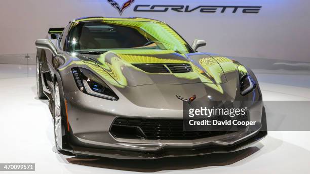 Corvette Z06 shows off in the Chevrolet booth during the first day of the Canadian International Auto Show.