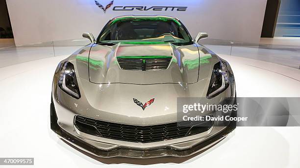 Corvette Z06 shows off in the Chevrolet booth during the first day of the Canadian International Auto Show.