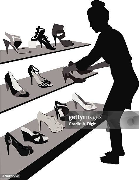 choosingshoes - getting dressed for work stock illustrations