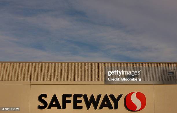 Safeway Inc. Signage is displayed outside of a store in Denver, Colorado, U.S., on Thursday, Feb. 13, 2014. Safeway Inc. Is scheduled to release...