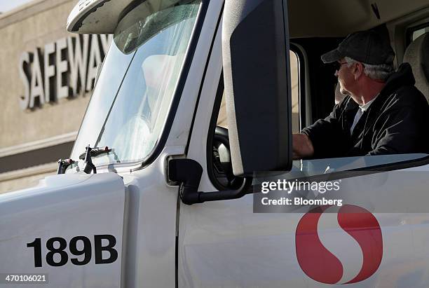 Man driving a Safeway Inc. Truck backs into the bay at one of the company's stores in Denver, Colorado, U.S., on Thursday, Feb. 13, 2014. Safeway...