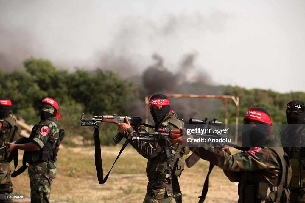 Palestinian National Resistance Brigades' military exercise in Rafah