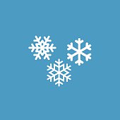 snowflakes icon, white on the blue background