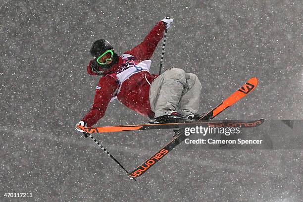 Noah Bowman of Canada competes in the Freestyle Skiing Men's Ski Halfpipe Finals on day eleven of the 2014 2014 Winter Olympics at Rosa Khutor...