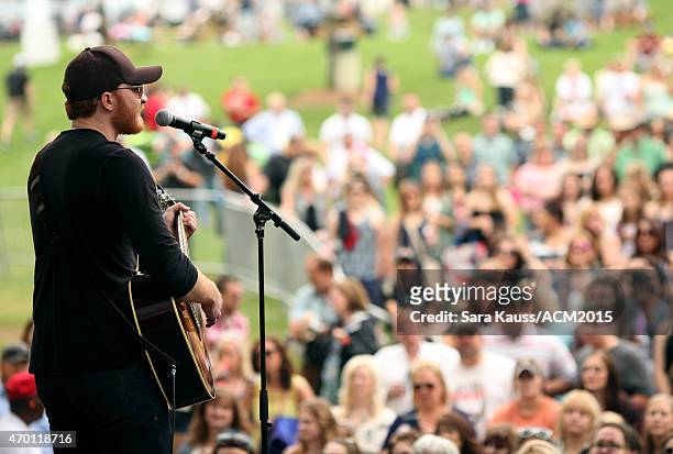 Eric Paslay performs onstage during the ACM Party For A Cause Festival at Globe Life Park in Arlington on April 17, 2015 in Arlington, Texas.