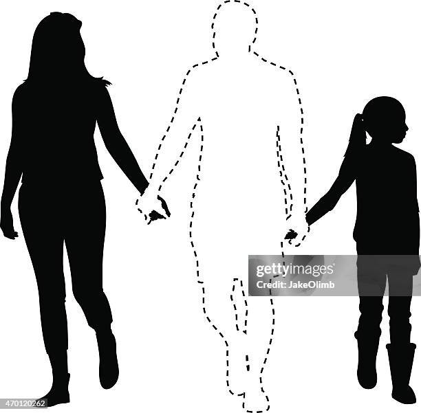 missing father silhouette - divorce stock illustrations