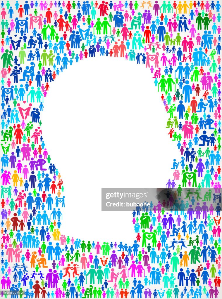 Male Profile On Vector Family Pattern Background High-Res Vector ...