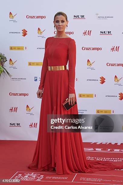 Spanish model Elizabeth Reyes attends the 18th Malaga Film Festival opening ceremony at the Cervantes Theater on April 17, 2015 in Malaga, Spain.