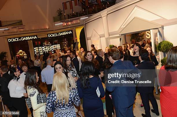 Guests attend the launch of Sarah Jessica Parker's SJP Pop-Up with Zappos Couture in The Shops at Crystals at Aria Las Vegas on April 16, 2015 in Las...