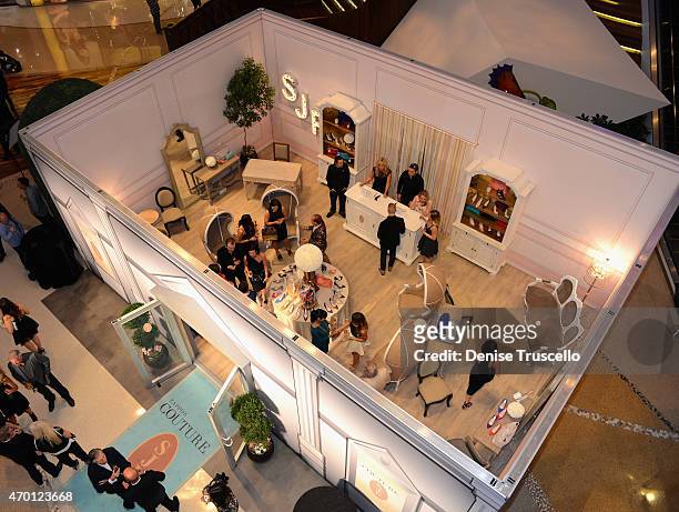 Guests attend the launch of Sarah Jessica Parker's SJP Pop-Up with Zappos Couture in The Shops at Crystals at Aria Las Vegas on April 16, 2015 in Las...