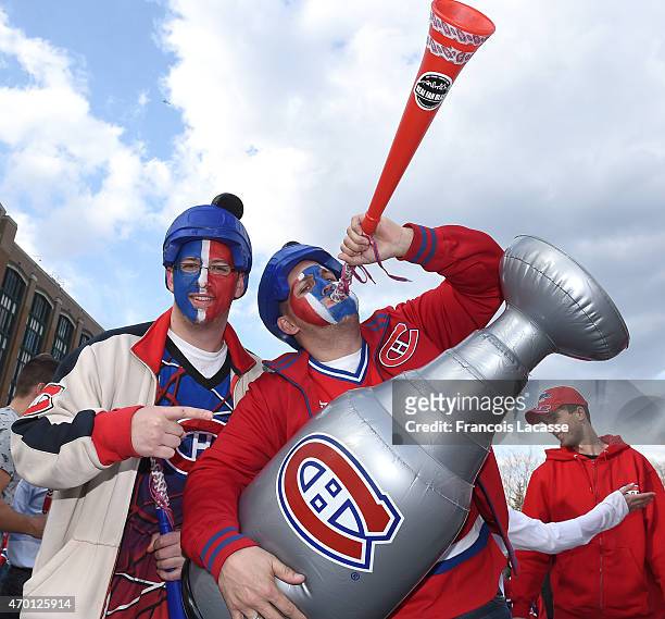 Montreal Canadiens fans before game two between the Montreal Canadiens and the Ottawa Senators in Game Two of the Eastern Conference Quarterfinals...