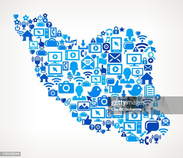 iran on vector technology pattern background - cloud computing white background stock illustrations