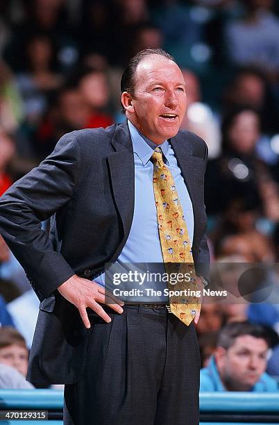 Mike Dunleavy Sr. Of the Portland Trail Blazers during the game against the Charlotte Hornets on November 20, 1999 at Charlotte Coliseum in...