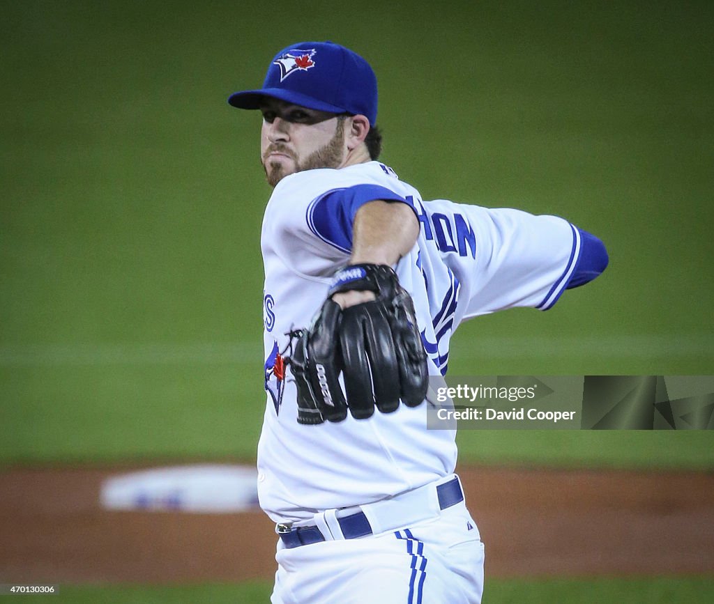 Drew Hutchison (36) of the Toronto Blue Jays throws from the mound