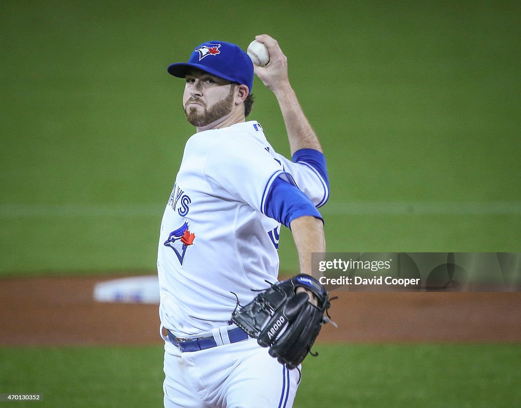 Drew Hutchison (36) of the Toronto Blue Jays throws from the mound