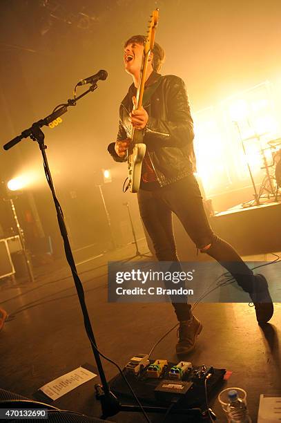 Kieran Shudall of Circa Waves performs on stage at O2 Shepherd's Bush Empire on April 17, 2015 in London, United Kingdom.