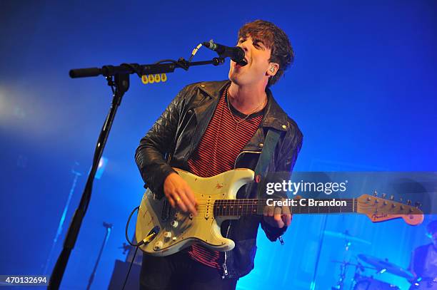 Kieran Shudall of Circa Waves performs on stage at O2 Shepherd's Bush Empire on April 17, 2015 in London, United Kingdom.