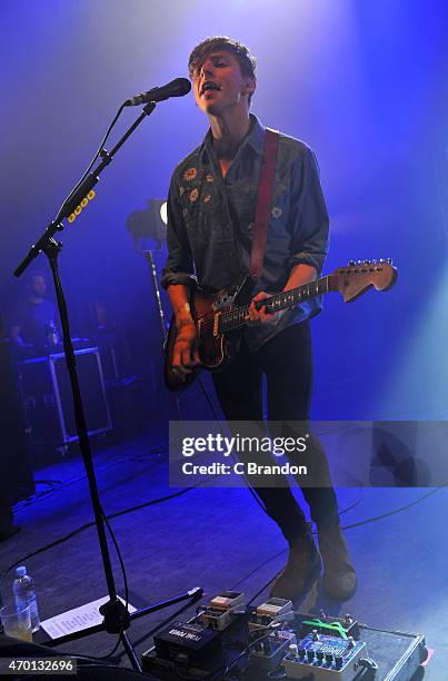 Joe Falconer of Circa Waves performs on stage at O2 Shepherd's Bush Empire on April 17, 2015 in London, United Kingdom.