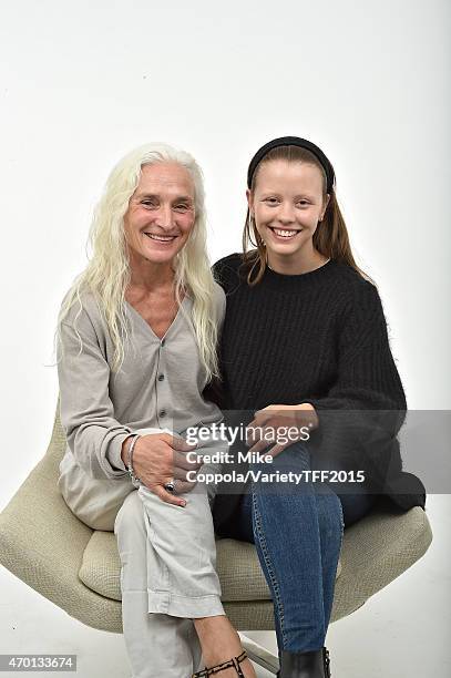 Olwen Fouere and Mia Goth from "The Survivalist" appear at the 2015 Tribeca Film Festival Getty Images Studio on April 16, 2015 in New York City.