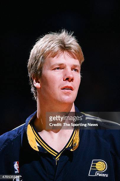 Rik Smits of the Indiana Pacers during the game against the Charlotte Hornets on November 4, 1999 at Charlotte Coliseum in Charlotte, North Carolina.