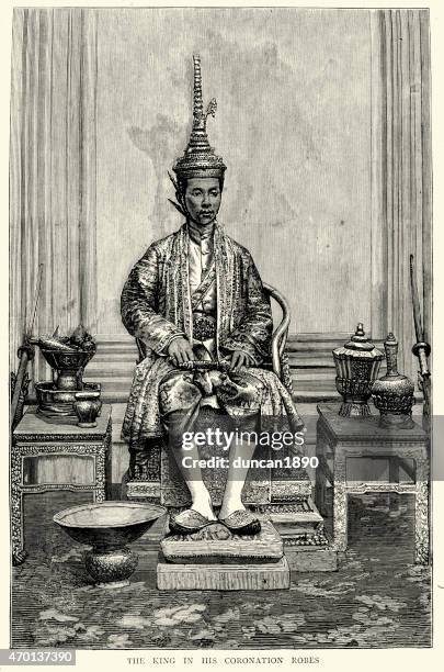 stockillustraties, clipart, cartoons en iconen met chulalongkorn or rama v king of siam - thai ethnicity