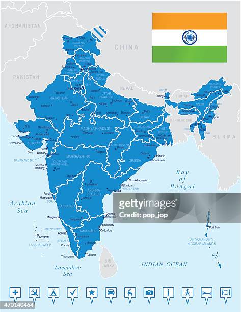 map of india - mumbai map stock illustrations