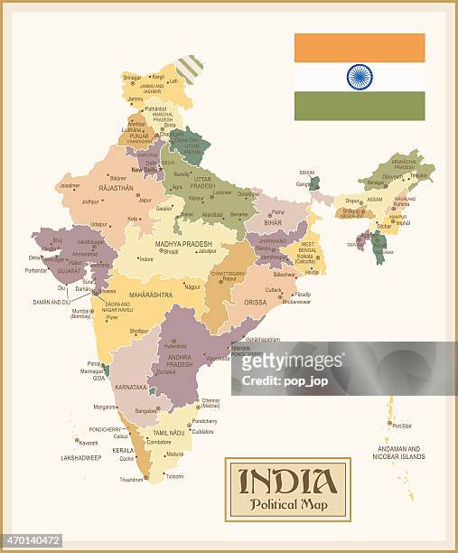 vintage map of india - mumbai map stock illustrations