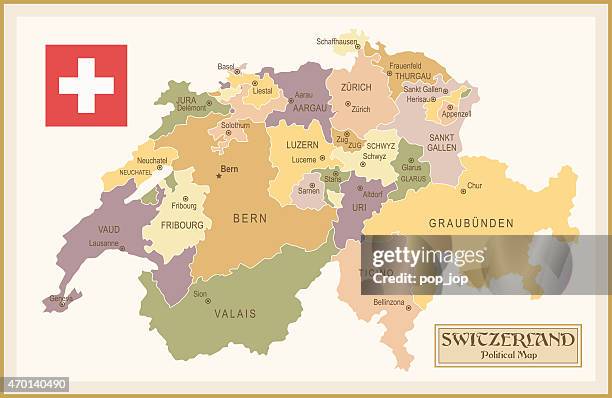 ilustraciones, imágenes clip art, dibujos animados e iconos de stock de mapa del vintage de suiza - zurich map