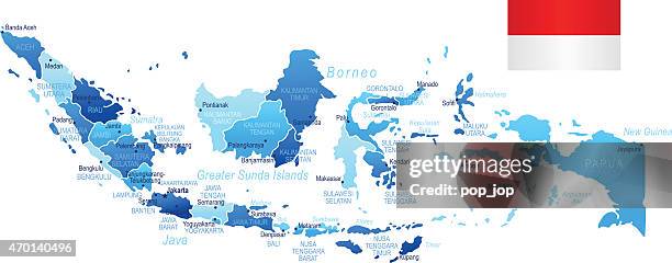 weltkarte von indonesien - kalimantan stock-grafiken, -clipart, -cartoons und -symbole